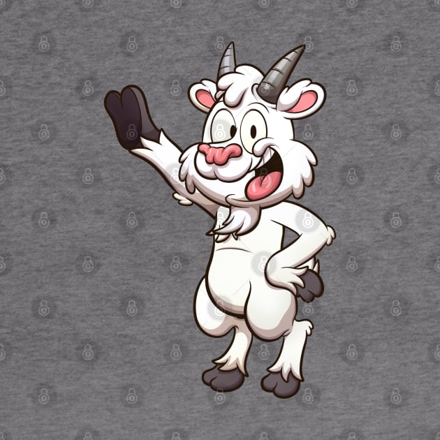 Friendly Smiling Cartoon Goat by TheMaskedTooner